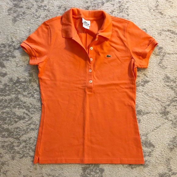 orange lacoste t shirt